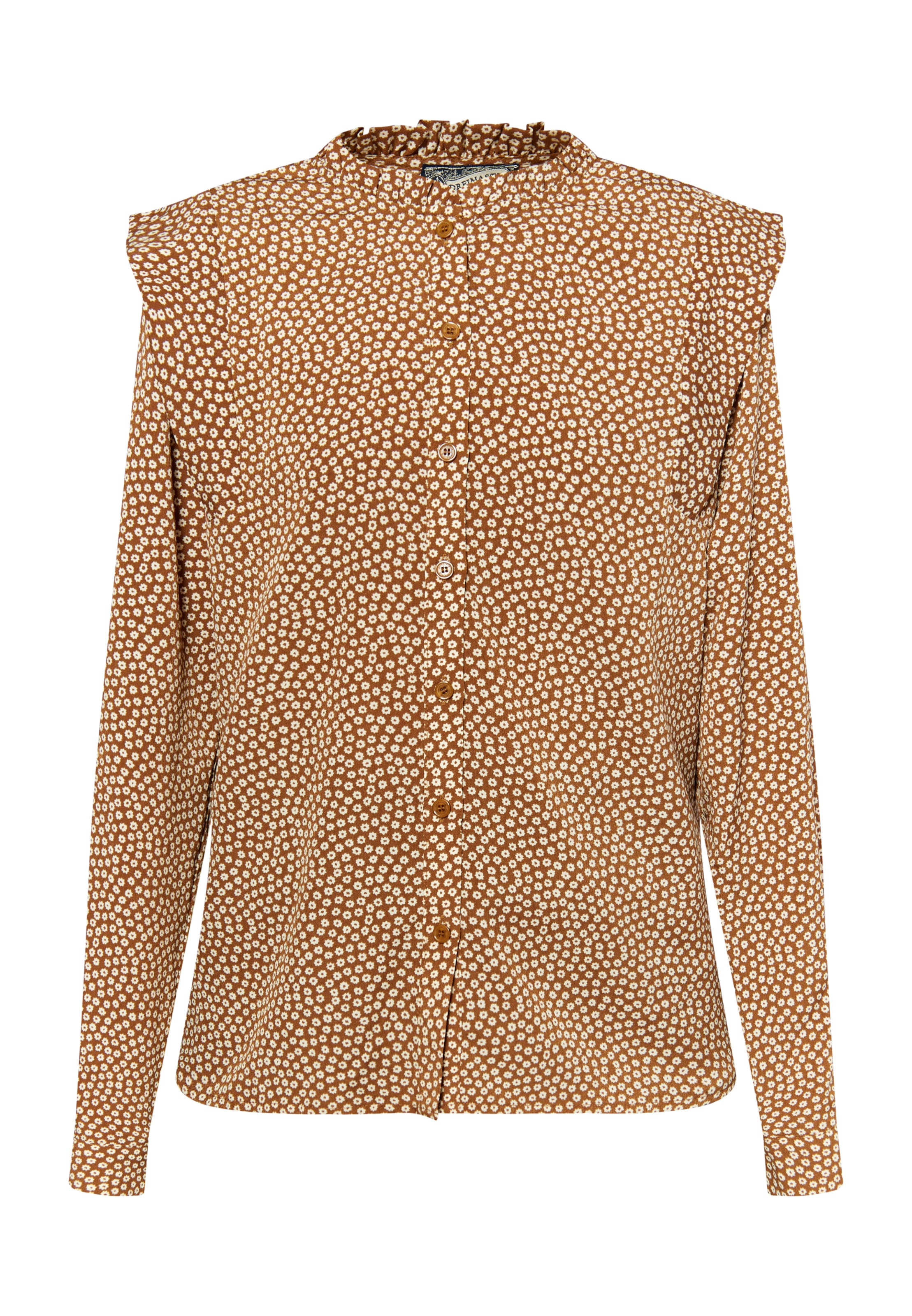 brūns DreiMaster Vintage Blūze 'Imane': no priekšpuses