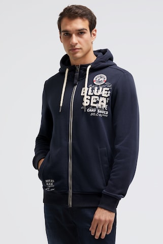 CAMP DAVID Zip-Up Hoodie in Blue: front