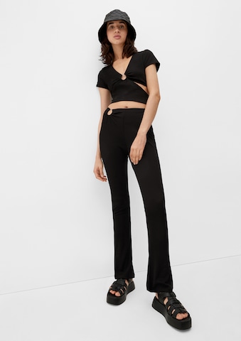 évasé Pantalon QS en noir