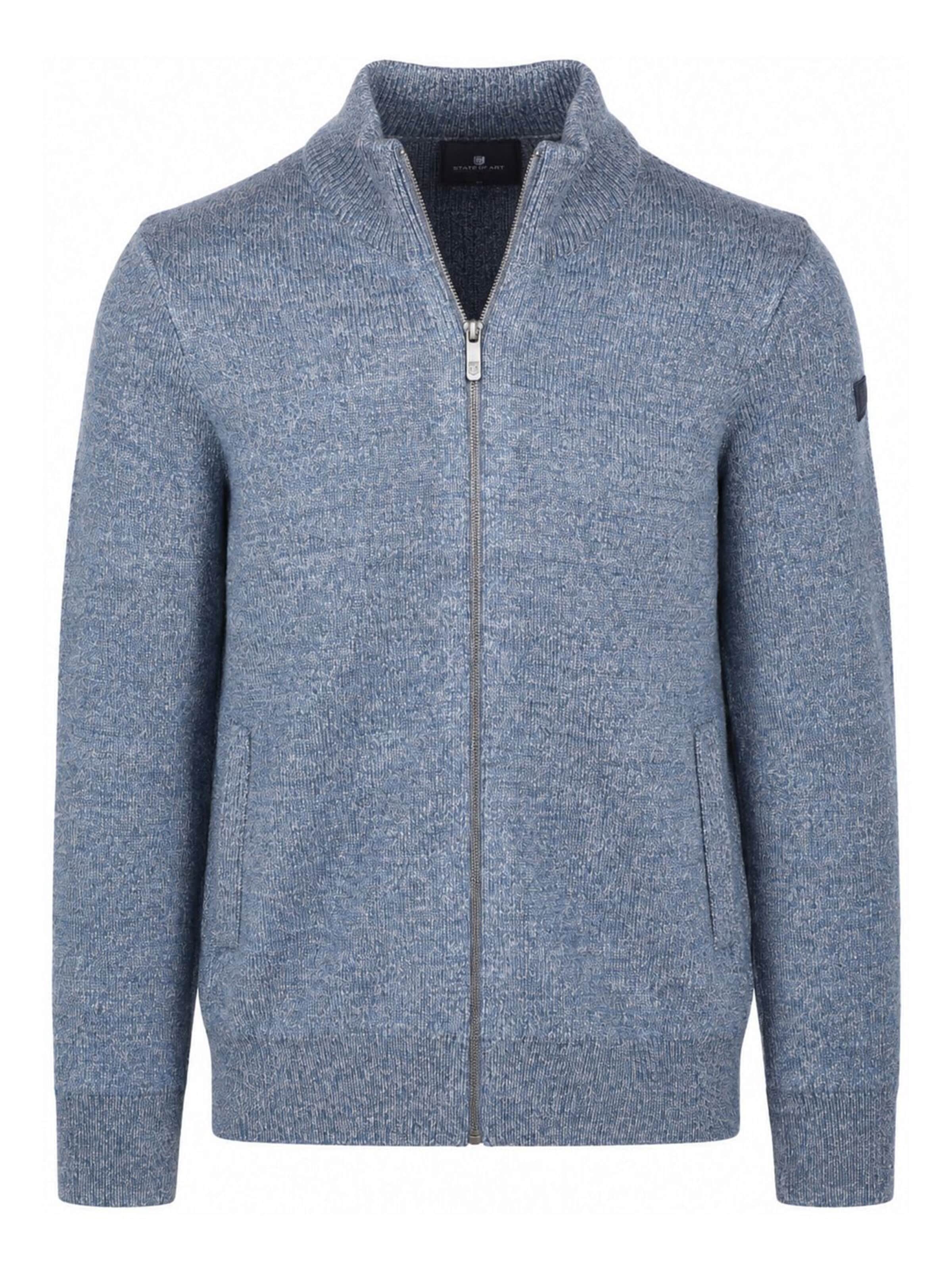 State of Art Gebreid vest in Blauw: voorkant