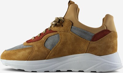 EKN Footwear Madalad ketsid 'LARCH' tumebeež / hall / veinipunane, Tootevaade