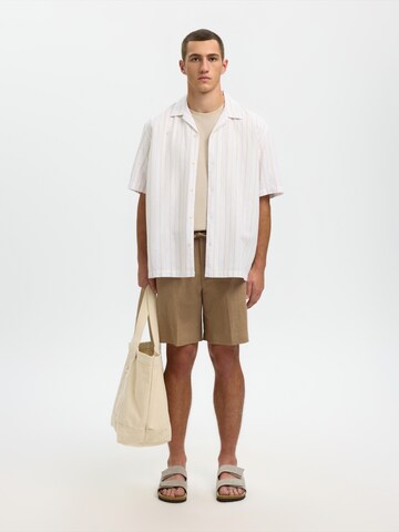 SELECTED Shirt 'SLHAdam' in Beige