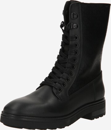 Calvin Klein - Botines con cordones en negro: frente