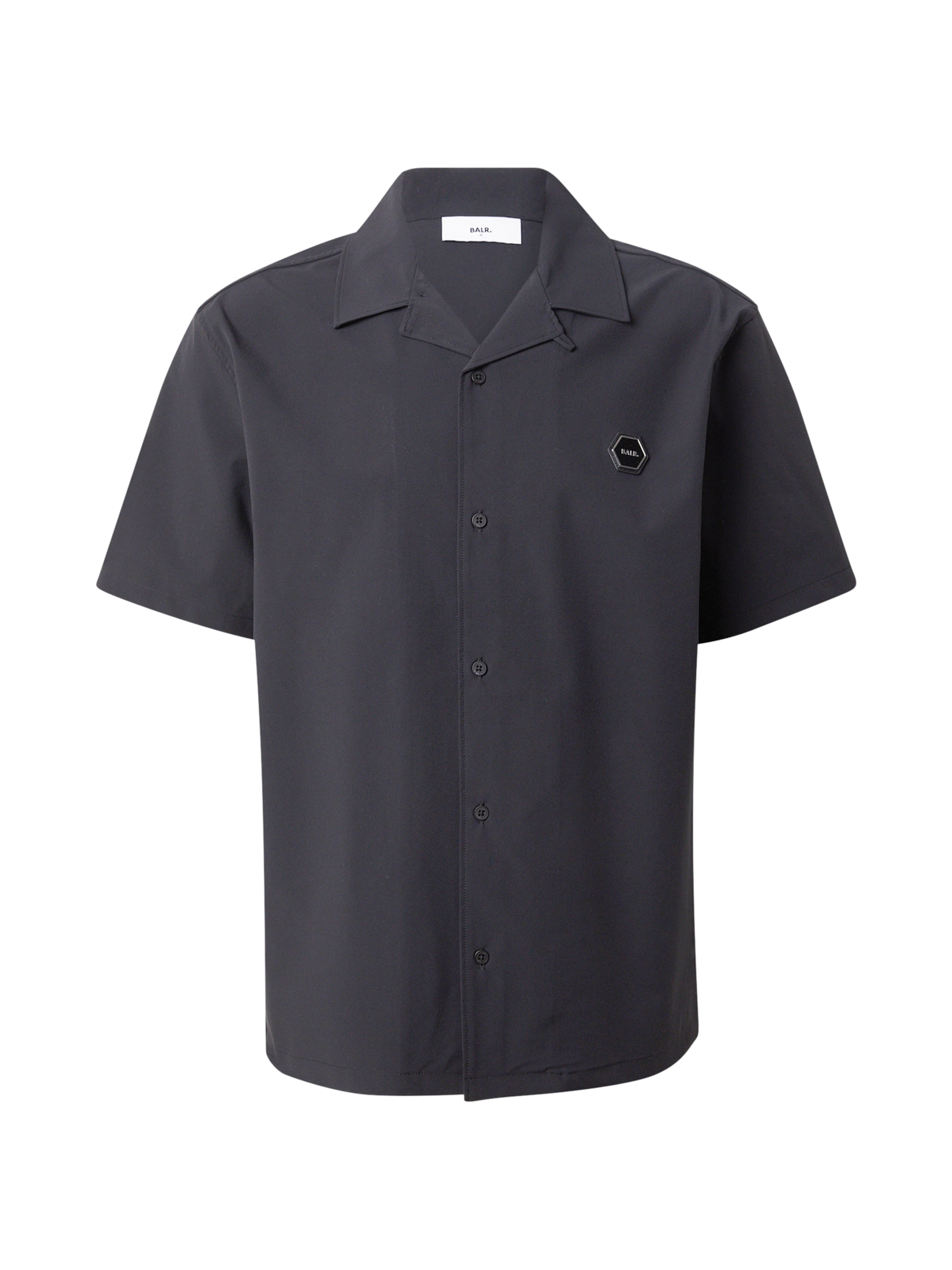 BALR. Классический крой Рубашка 'Hex-Series' в Черный: спереди