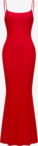 cfab (formerly creamy fabrics) Kleid 'Ribbed Cami Maxikleid' in Rot: Vorderseite