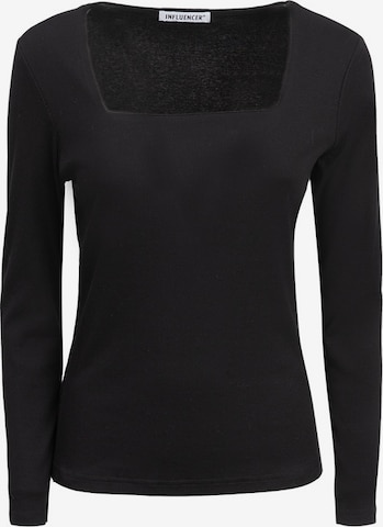 juoda Influencer Marškinėliai: priekis