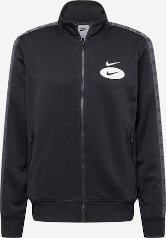 Nike Sportswear Zip-Up Hoodie in Black: front