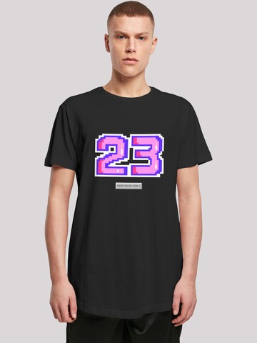 F4NT4STIC Shirt 'Pixel 23' in Zwart: voorkant