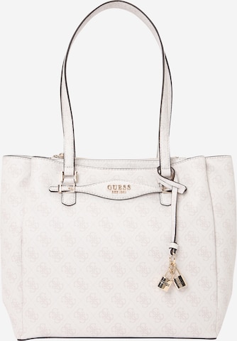 GUESS Olkalaukku 'KATYA MULTI COMP TOTE' värissä valkoinen: etupuoli