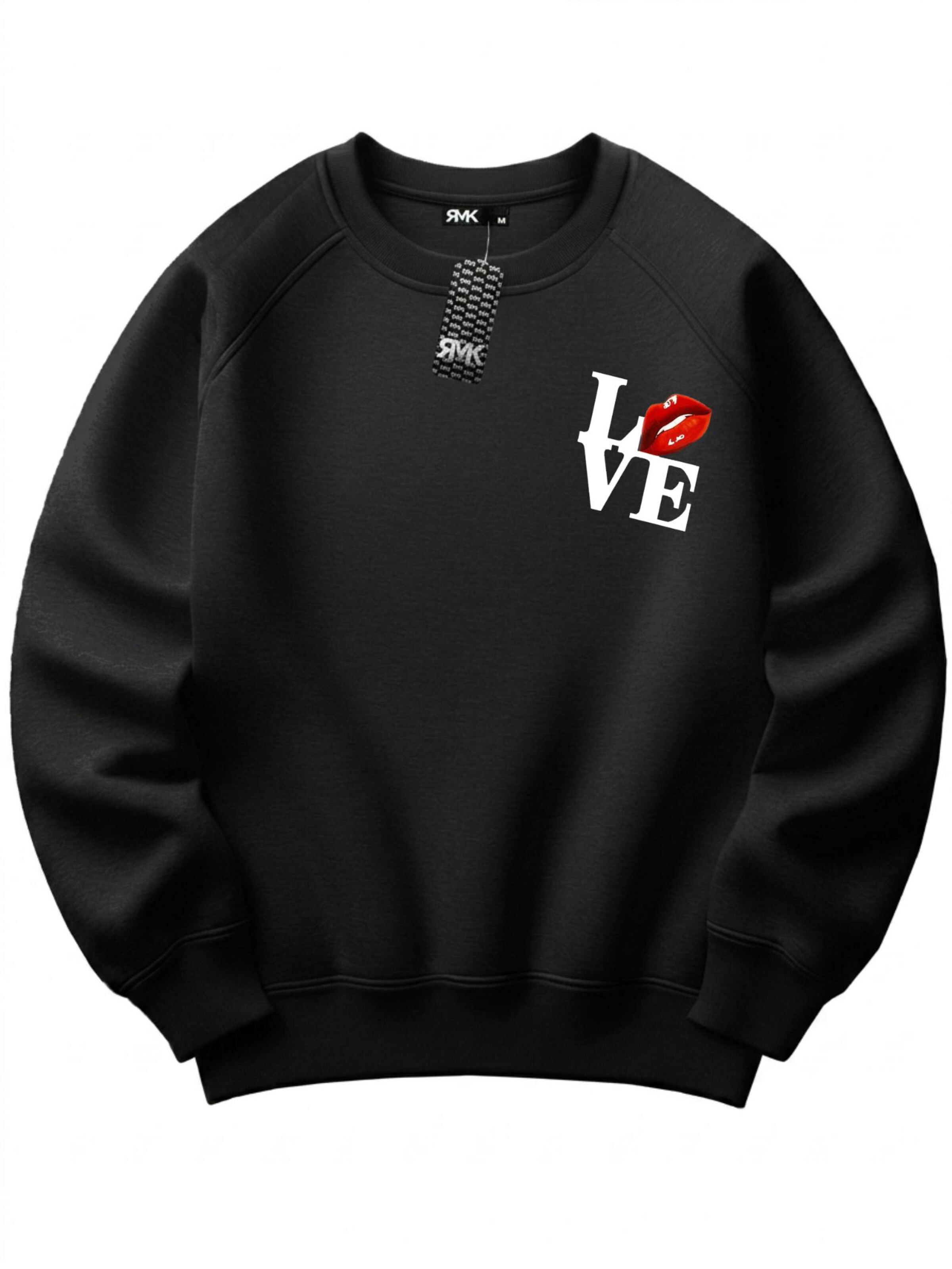 RMK Sweatshirt 'Love' in Black: front