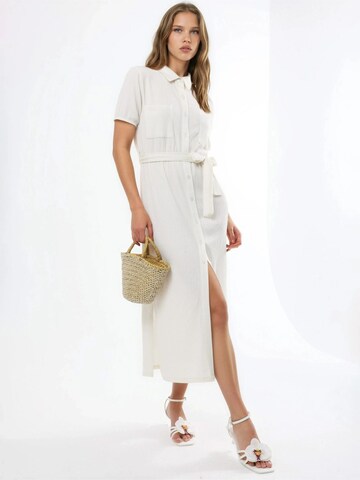 Busem Dress in White
