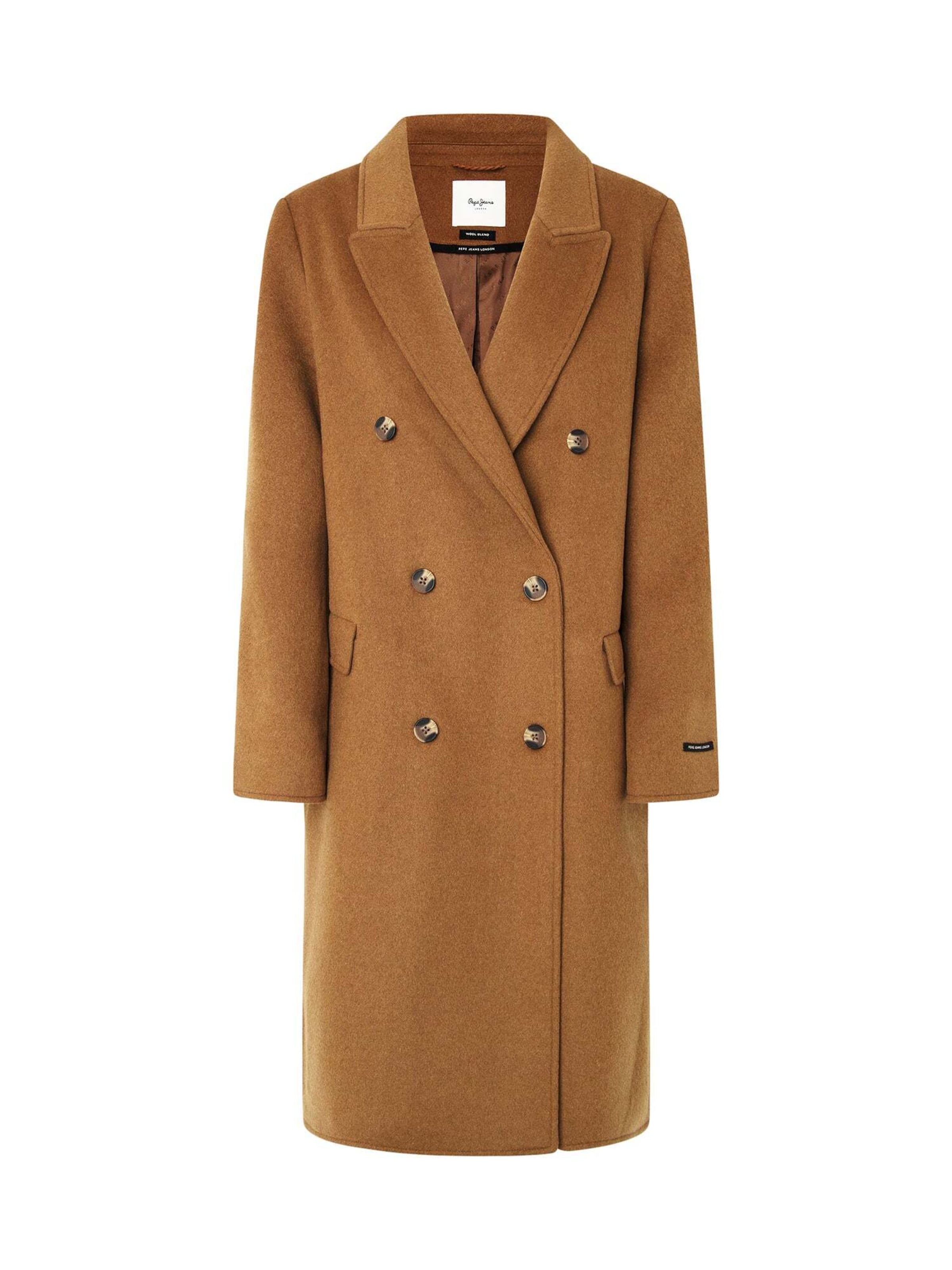 Pepe Jeans Between-Seasons Coat in Brown: front
