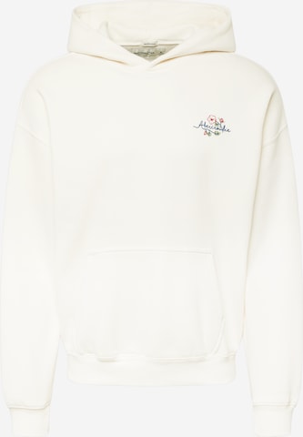 Sweat-shirt Abercrombie & Fitch en blanc : devant