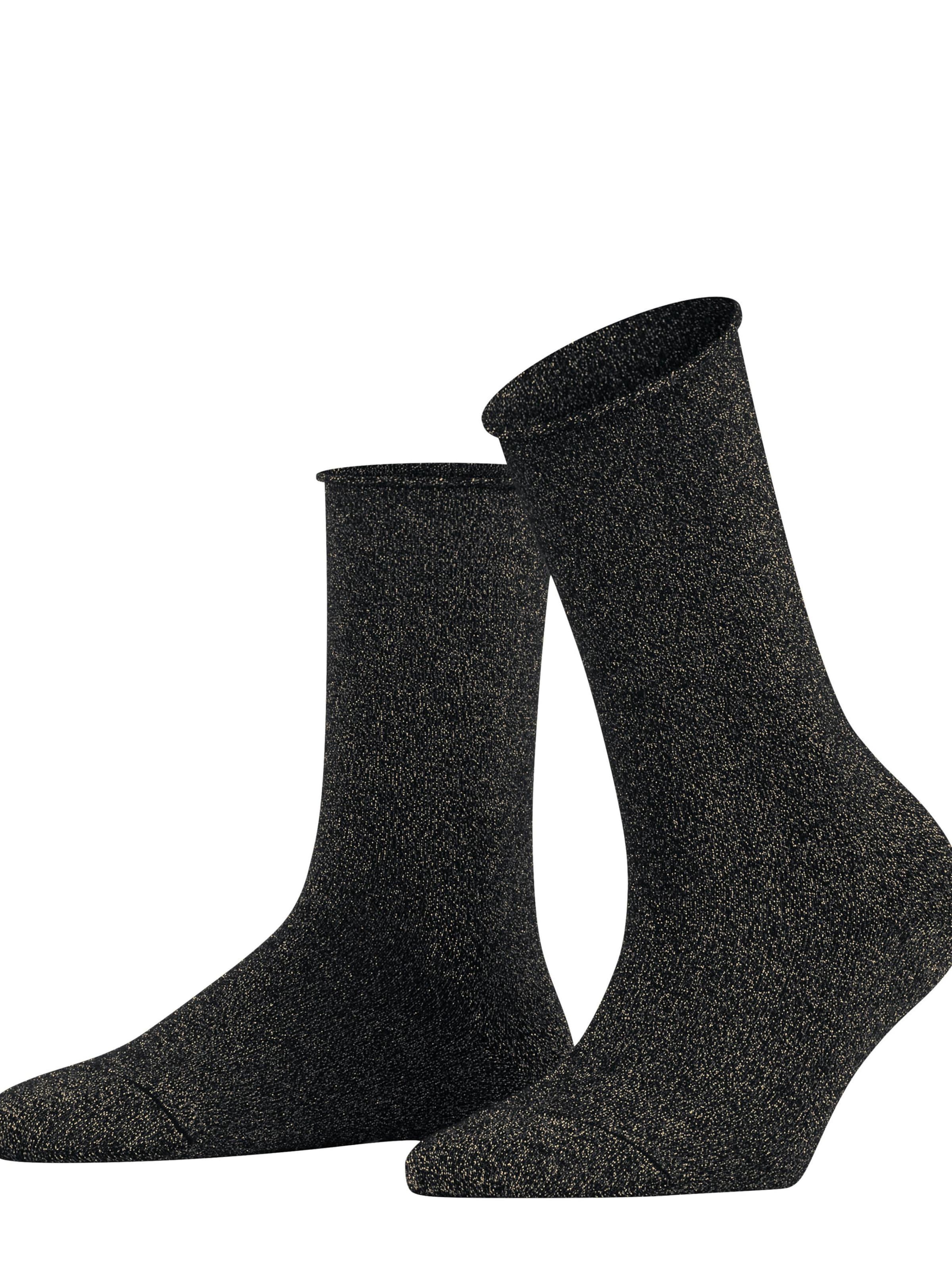 FALKE Socken 'Shiny'‌‌‌‌‌‌ in Schwarz: Vorderseite