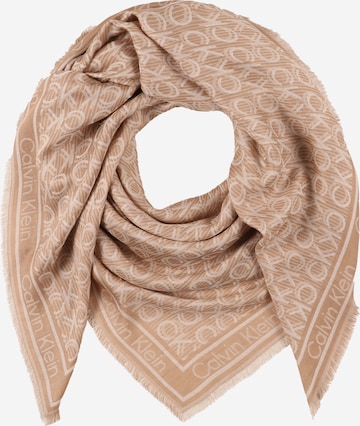 Foulard Calvin Klein en beige : devant