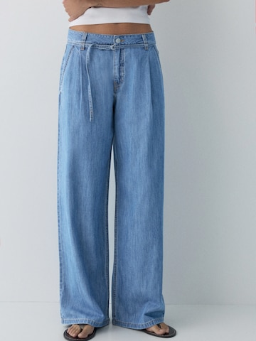 Pull&Bear Wide Leg Jeans in Blau: Vorderseite
