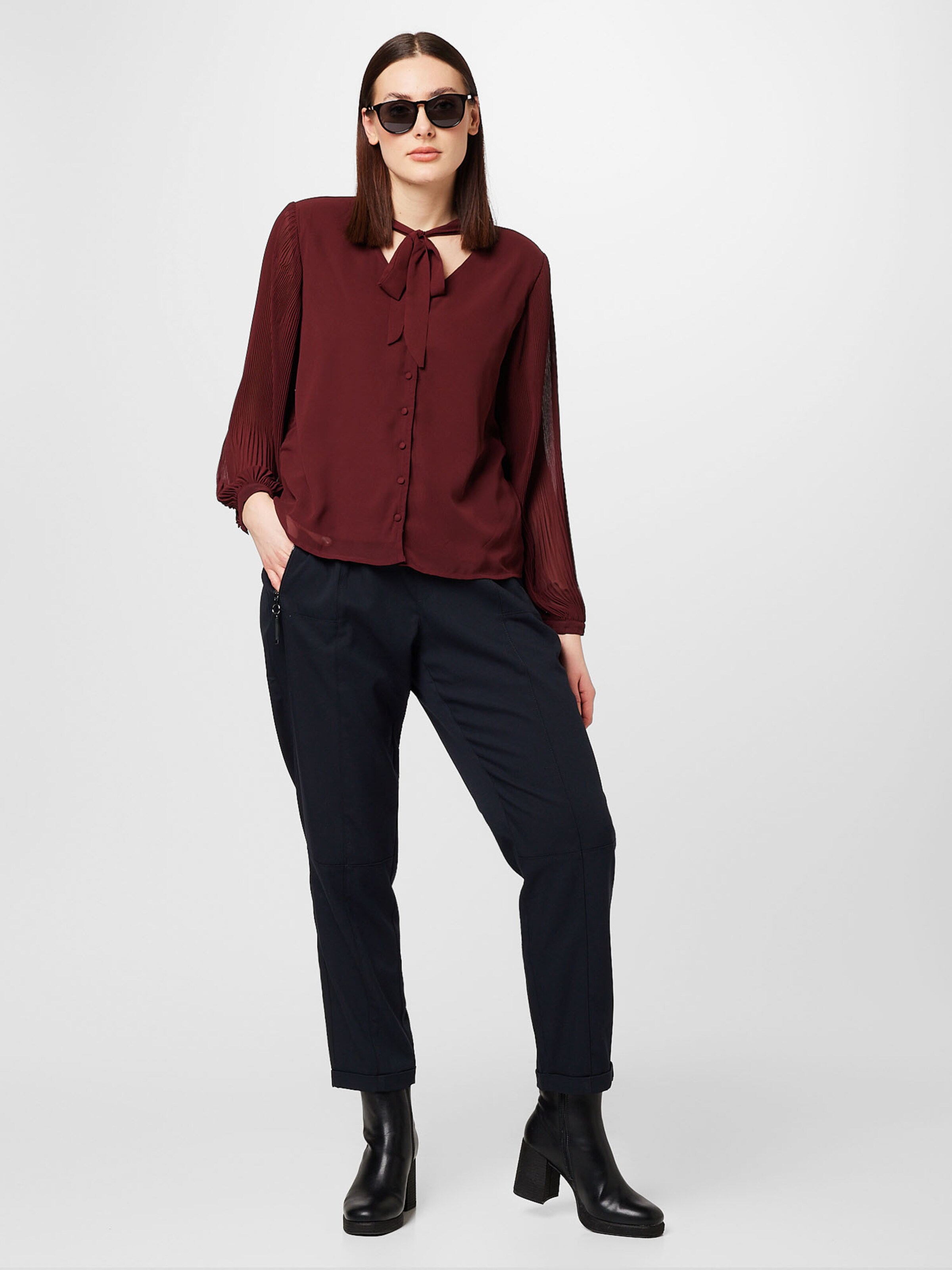 Blusa Taglie Forti Donna &ndash; Manica Lunga Spalla Fredda &ndash; Colore BORDEAUX &ndash; 1X 2X 3X
