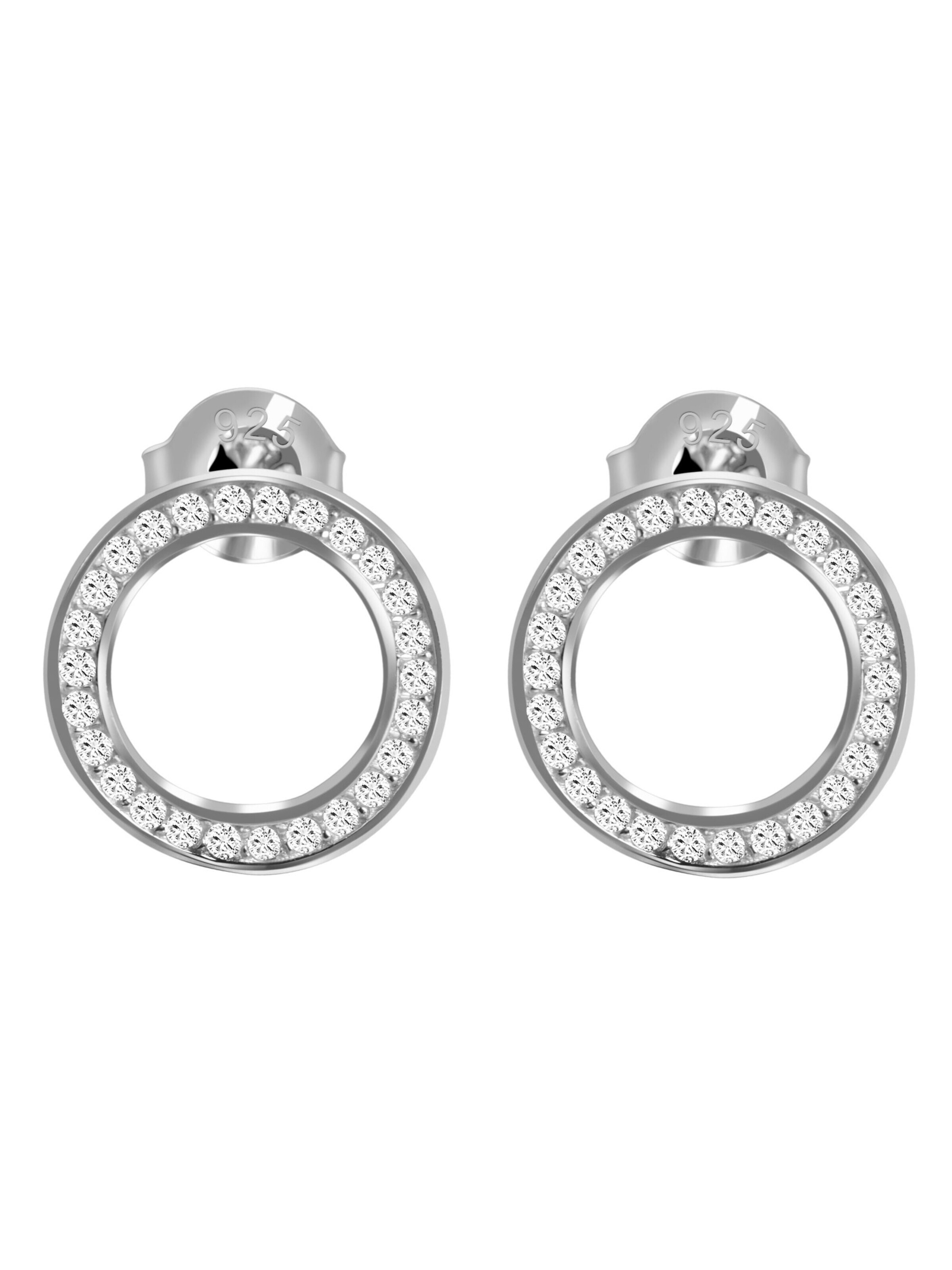 Akzent Ohrringe '"Florence" aus 925 Sterlingsilber, rhodiniert, langlebig'‌‌‌ in Silber: Vorderseite