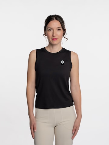 mymotus Sportovní top 'mymotu®, ladies top with details, YW11' – černá: přední strana