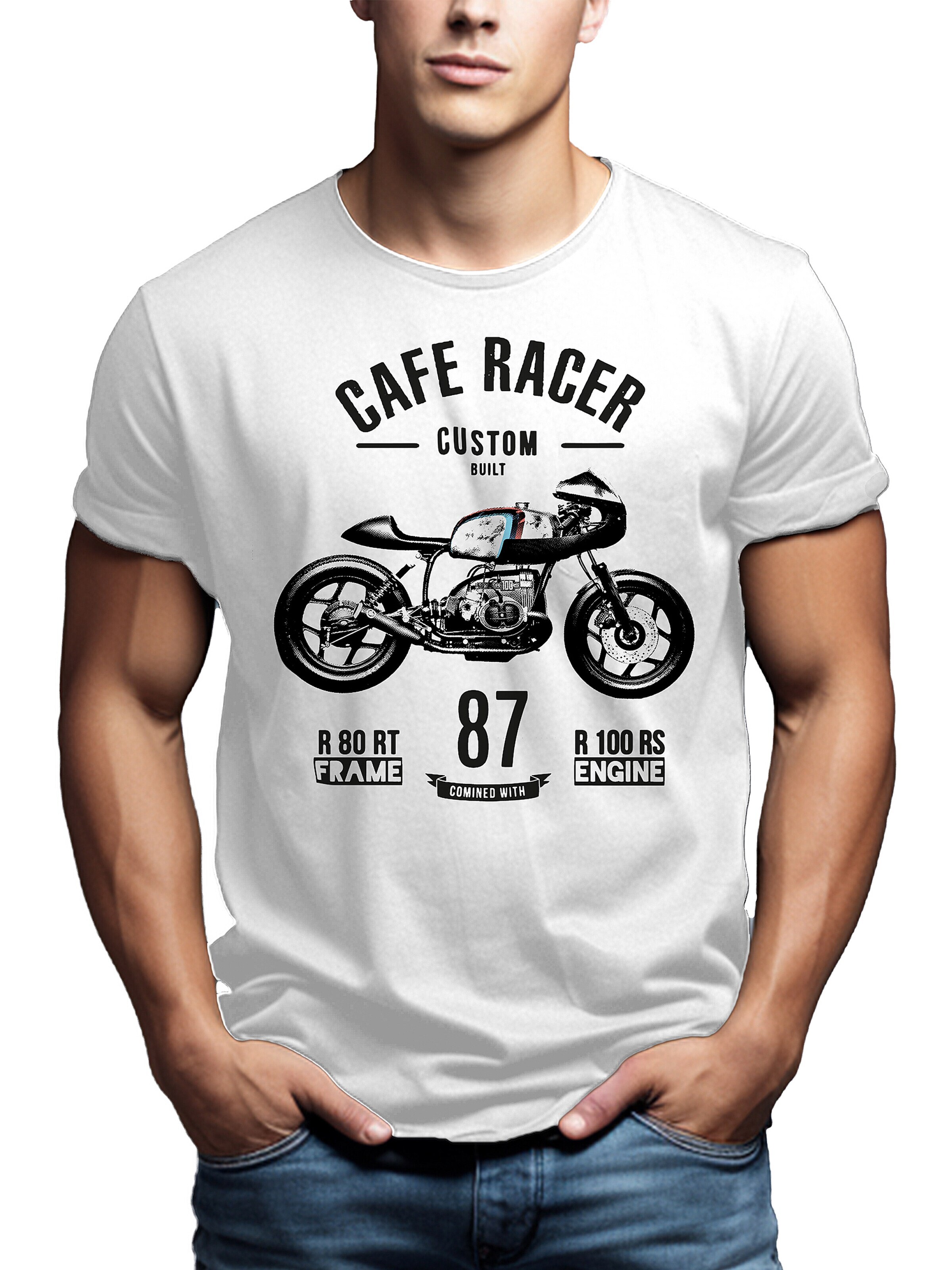 MAKAYA Shirt 'Frame & Engine' in White