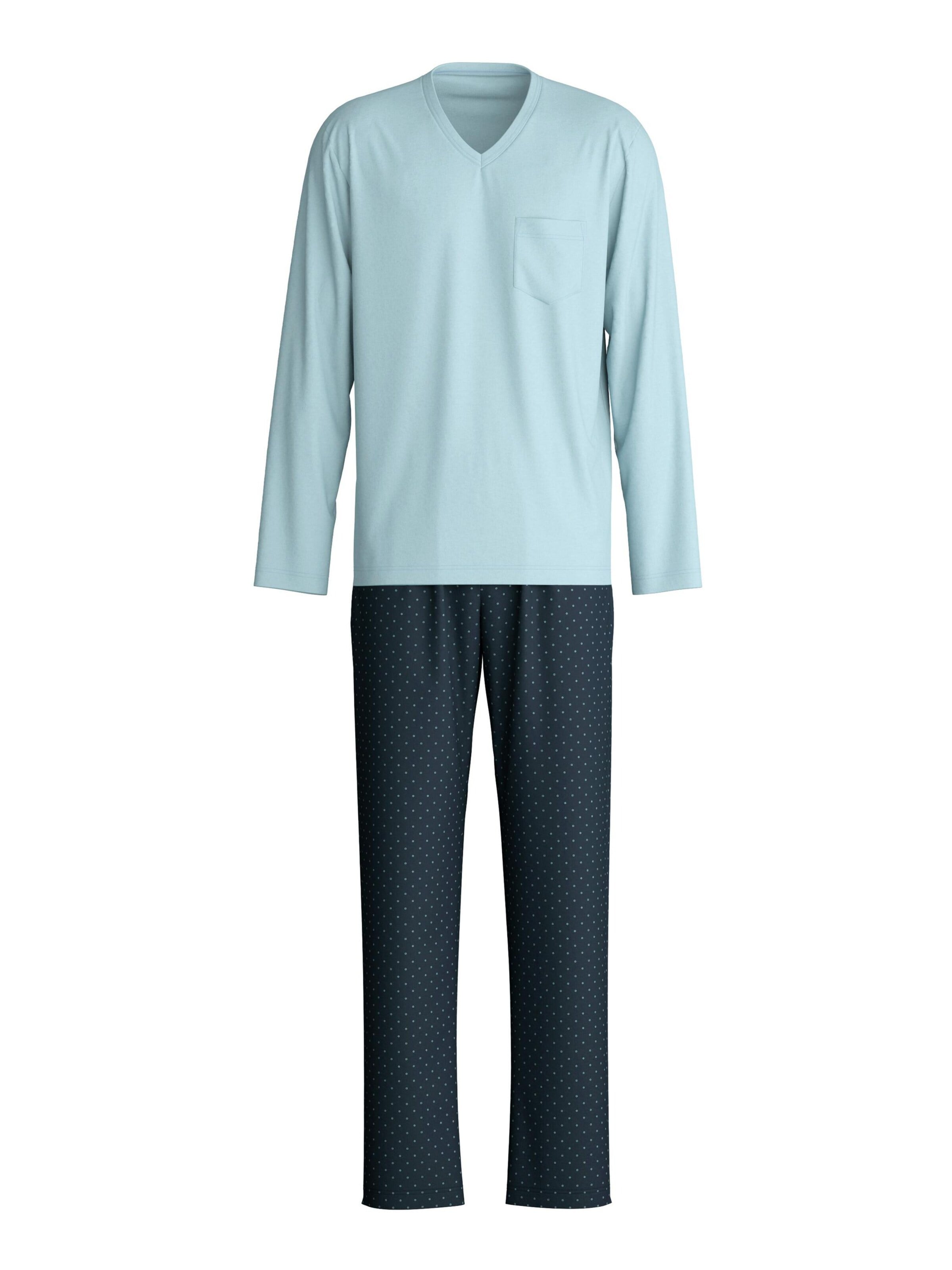 CALIDA Pajamas long 'Relax Imprint' in Blue: front