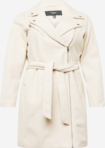 Manteau mi-saison 'POP' Vero Moda Curve en beige : devant