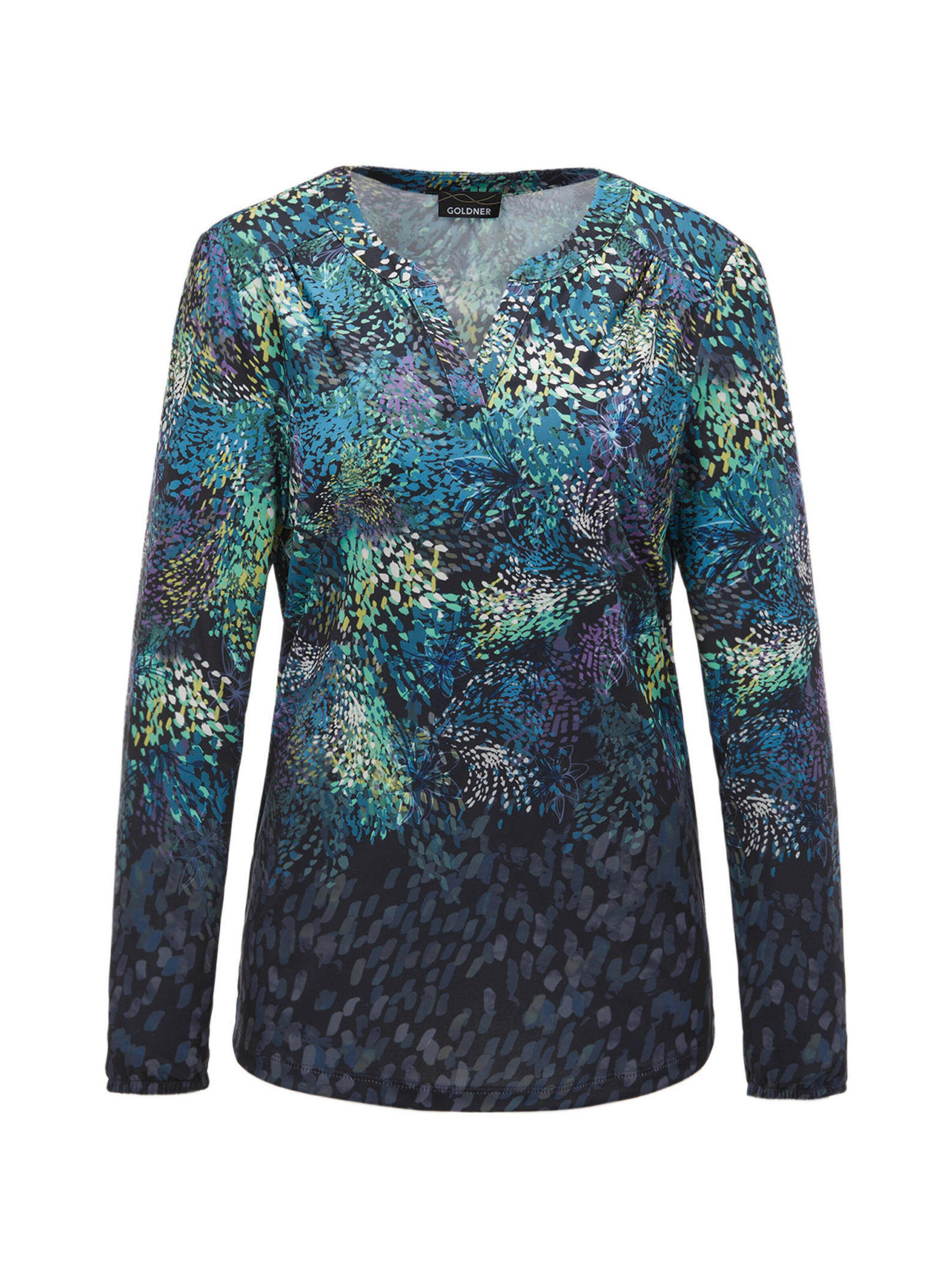 Goldner Bluse in Blau: Vorderseite