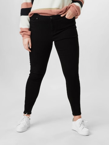 Vero Moda Curve Skinny Jeans 'LORA' in Black: front