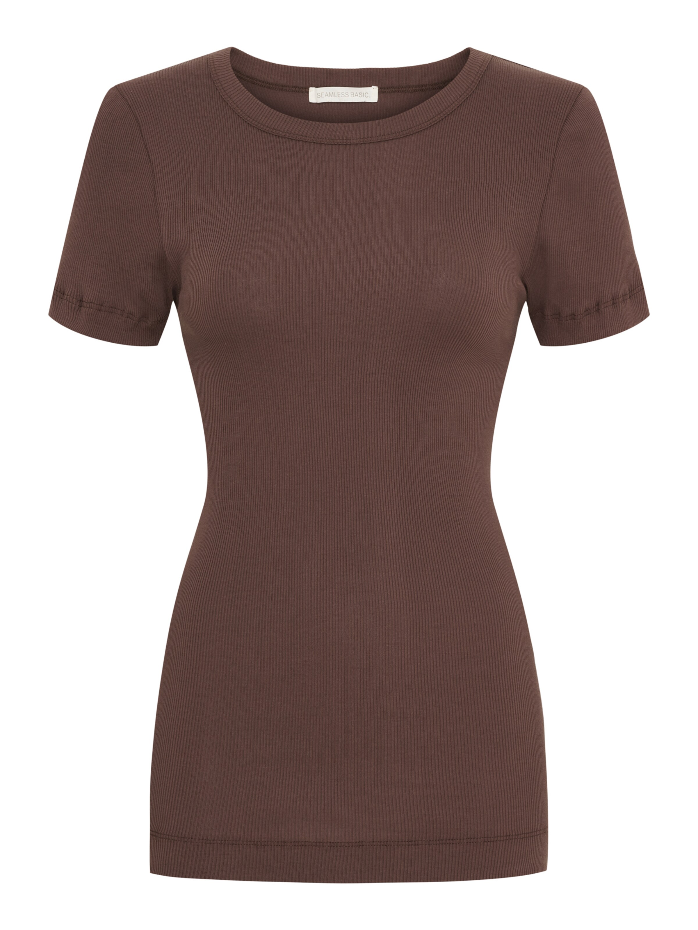 T-shirt Seamless Basic en marron : devant