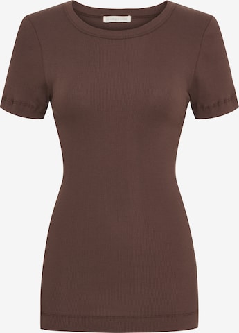 T-shirt Seamless Basic en marron : devant