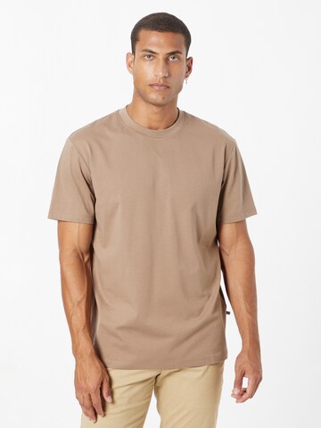 minimum T-shirt 'Aarhus' i brun: framsida