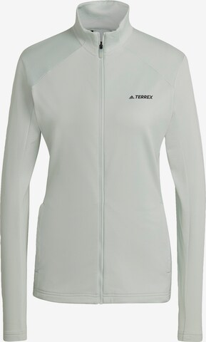 ADIDAS TERREX Athletic Zip-Up Hoodie 'Multi Primegreen' in White: front