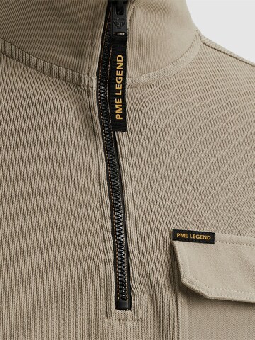 PME Legend Collegepaita 'Pullover with half-zipper' värissä beige