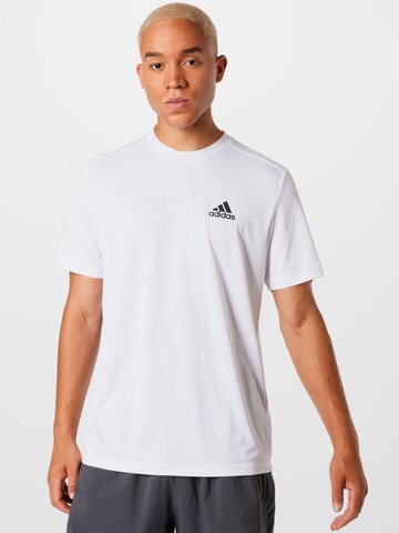 ADIDAS SPORTSWEAR - Camisa funcionais 'Aeroready Designed To Move' em branco: frente