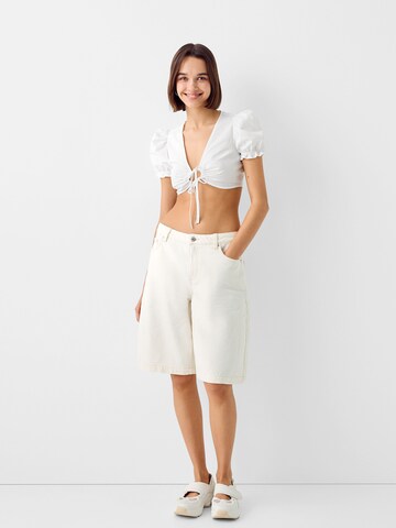 Chemisier Bershka en blanc