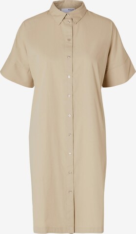 Robe-chemise 'BLAIR' SELECTED FEMME en beige : devant