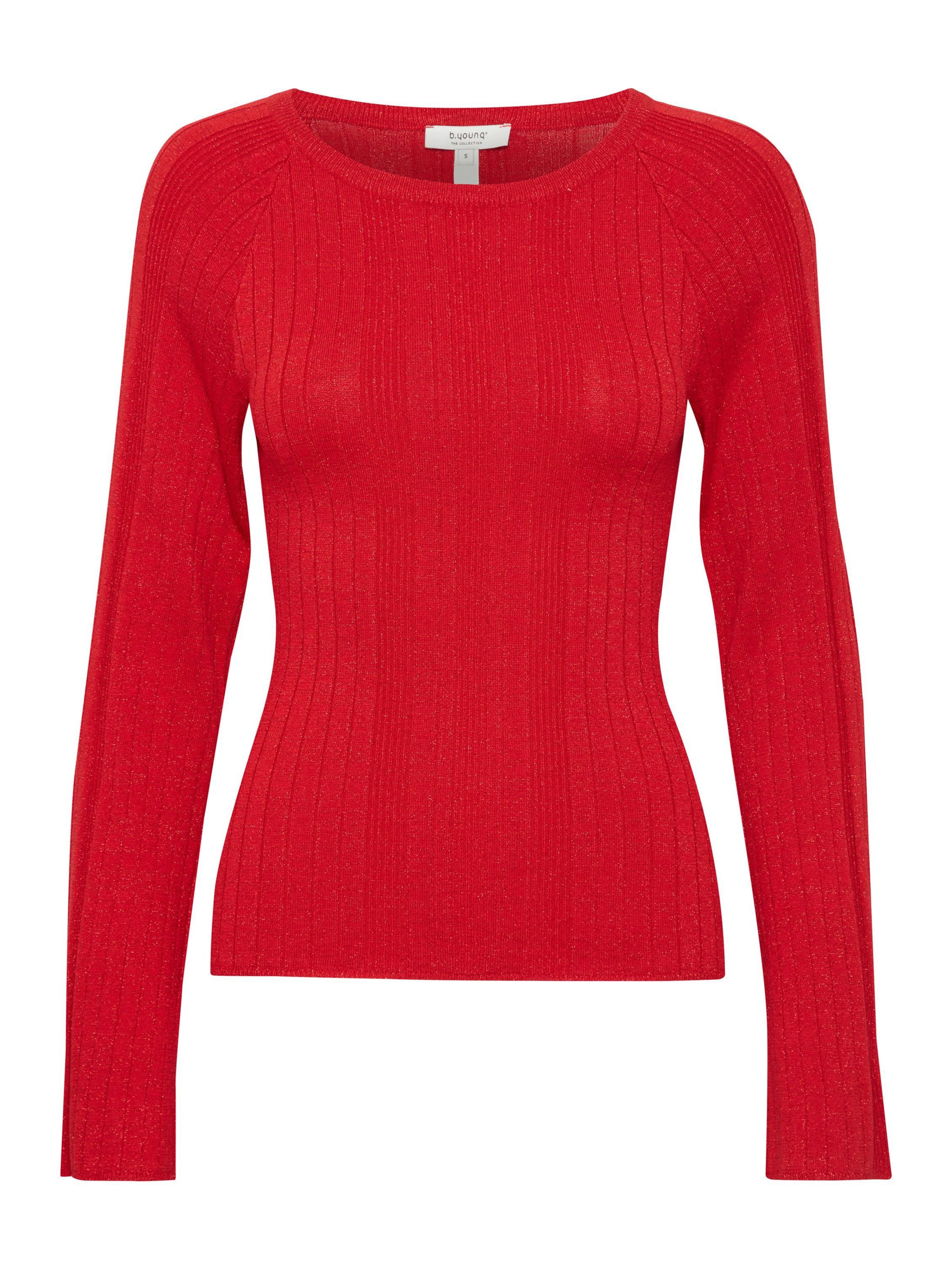 b.young Πουλόβερ 'BYMobbe' σε κόκκινο: μπροστά