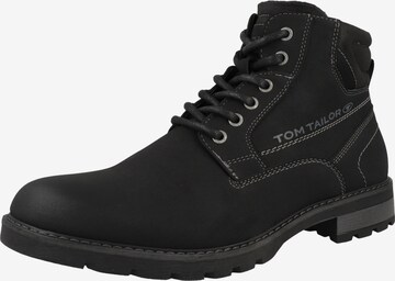 TOM TAILOR Lace-Up Boots in Black