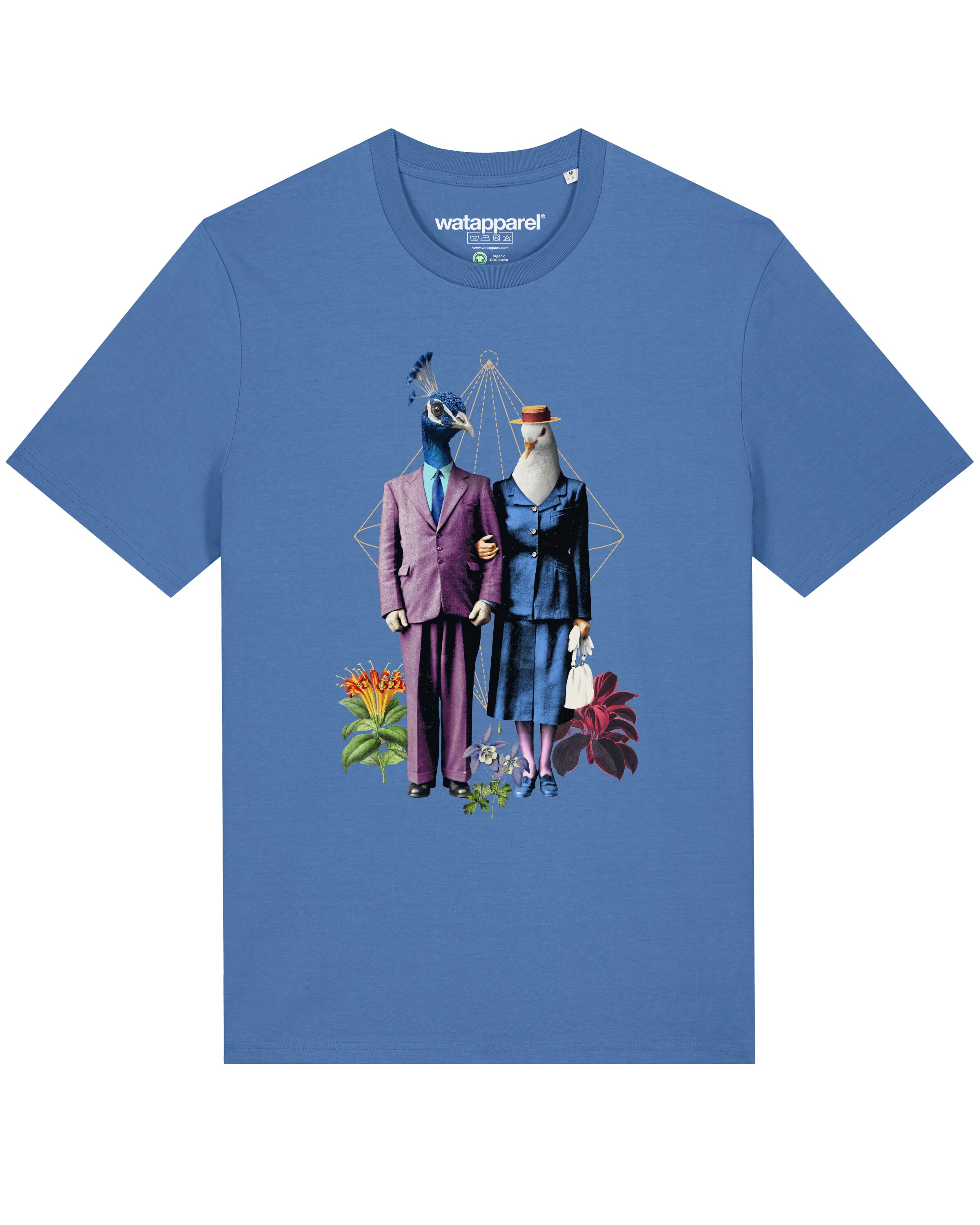 Maglietta ' Fancy Birds ' di Watapparel in blu: frontale