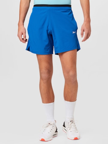 Regular Pantaloni sport de la Reebok pe albastru: față