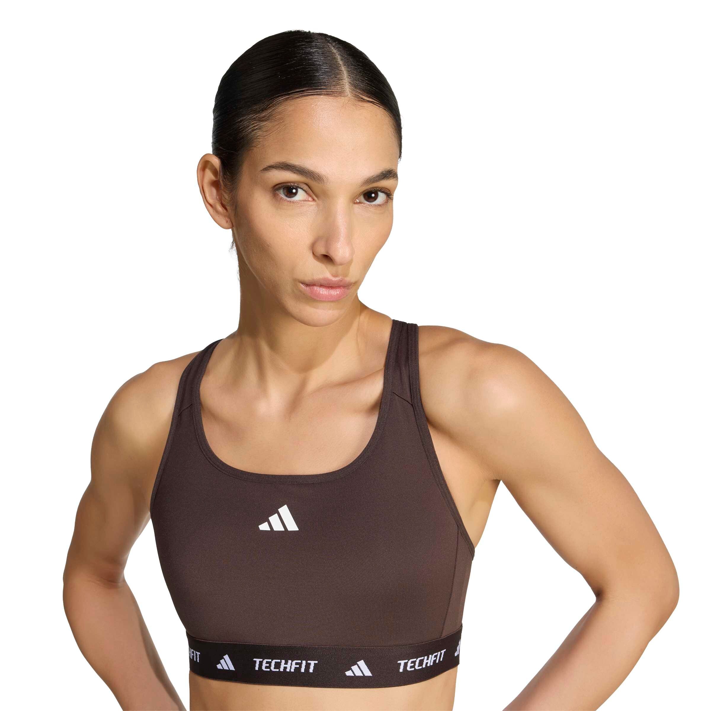 ADIDAS PERFORMANCE Bustier Sport-BH 'TECHFIT' in Braun