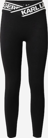 Skinny Leggings de la Karl Lagerfeld pe negru: față