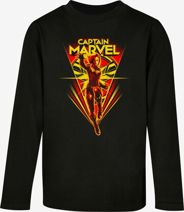 ABSOLUTE CULT Shirt 'Captain Marvel - Flying V' in Schwarz: predná strana