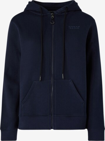 North Sails Athletic Zip-Up Hoodie 'Zip-Up' in Blue: front