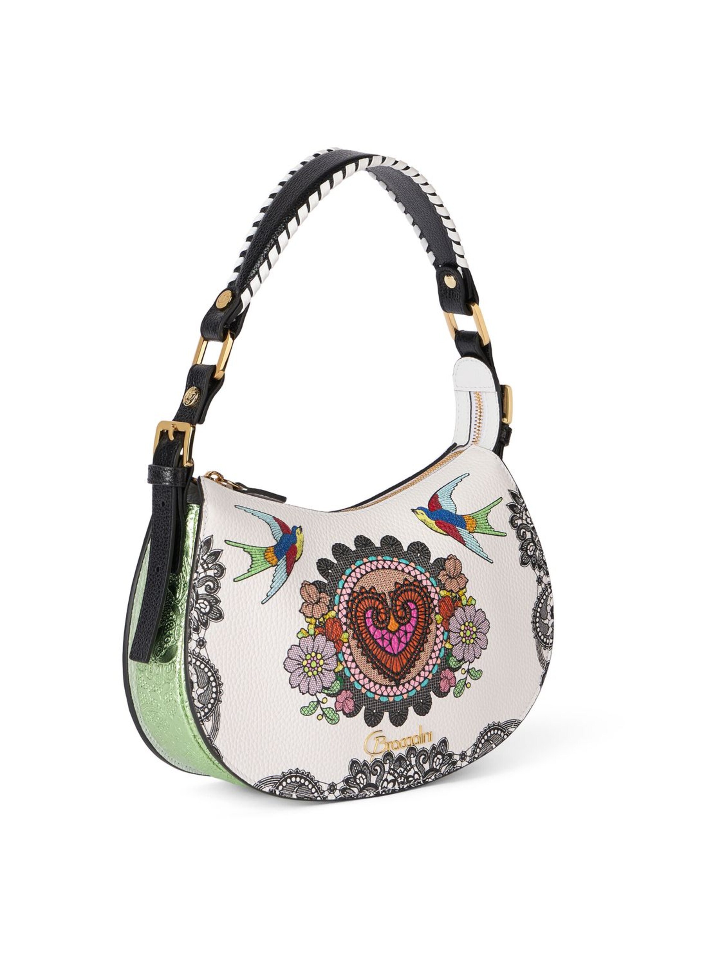 Braccialini - Bolso de hombro 'Ginevra Amor Latino' en blanco