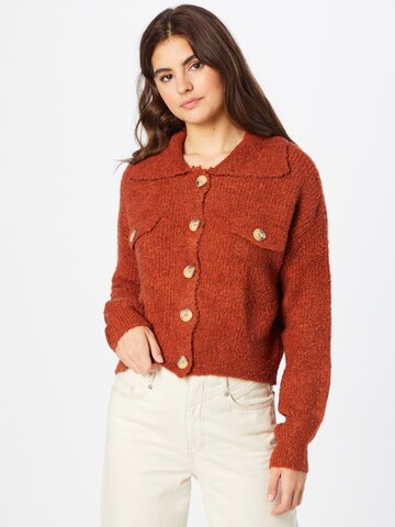 DeFacto Knit Cardigan in Orange: front