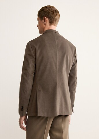 MANGO MAN Slim fit Suit Jacket 'Asti' in Brown