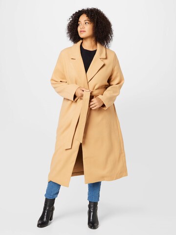 ABOUT YOU Curvy Between-seasons coat 'Vanessa' in Beige: front