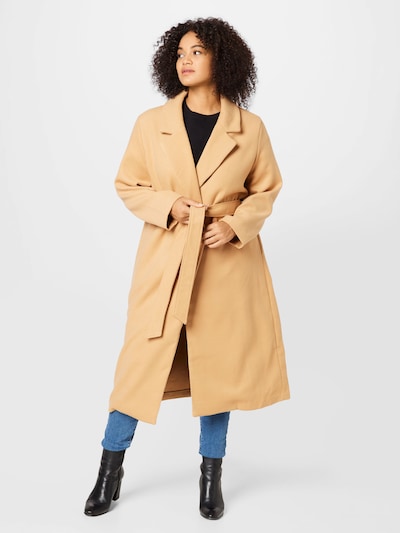 ABOUT YOU Curvy Between-Seasons Coat 'Vanessa' in Camel, View model