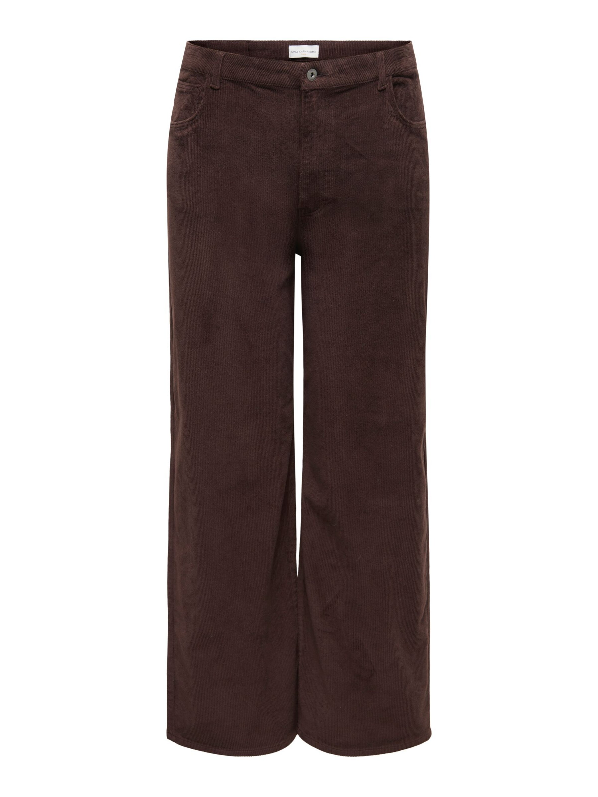 ONLY Carmakoma - Pierna ancha Pantalón 'CARHope' en marrón: frente